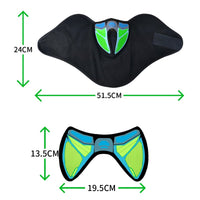 Black LED sound reactive light up face mask displayed to show the full design