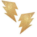 Gold Fairy Dust Glitter Bolt Nipztix Pasties, Bolt Pasties - NevaNude