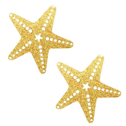 Gold Fairy Dust Glitter Sexy Starfish Pasties, Starfish - NevaNude