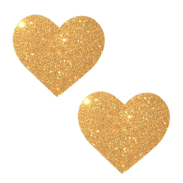 Gold Fairy Dust Glitter I Heart U Nipple Cover Pasties