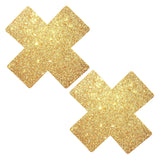 Gold Fairy Dust Glitter X Factor Pasties, X Nipple Pasties - NevaNude