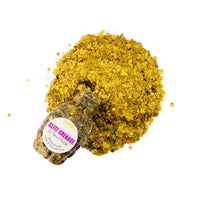 Glitter from the red superhero face mask and pastie Halloween bundle