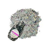 Glitz Grenade dark grey chunky body glitter, Neva Nude
