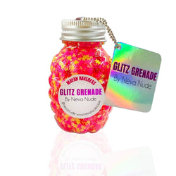 Mayan Raveress Neon Multicolor Blacklight Cosmetic Glitter Glitz Grenade Keychain in Aloe Gel