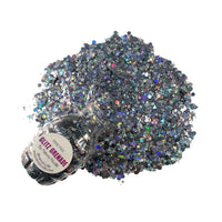 Gunmetal body glitter, Neva nude
