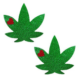 Glorious Green Dope AF Weed Leaf Pasties, Weed Leaf Pasties - NevaNude