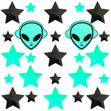 Glow In The Dark Alien & Dom Star Nipple Sticker Crop Top