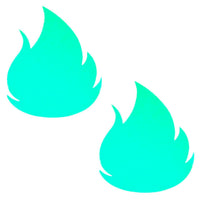 Glow in the dark flame nipple pasties with a flirty fire shape in soft green yellow