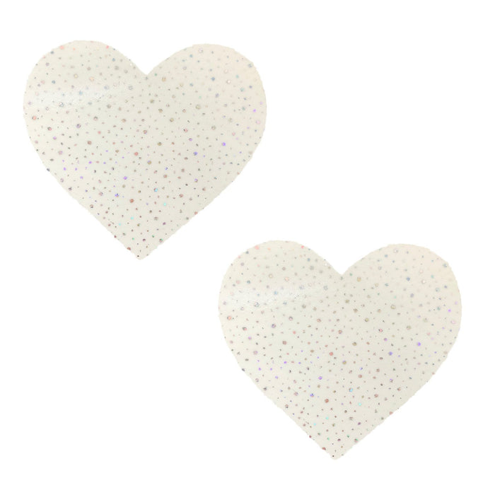 Glow Supernova Holographic Twinkle I Heart U Pasties, Heart Nipple Pasties - NevaNude