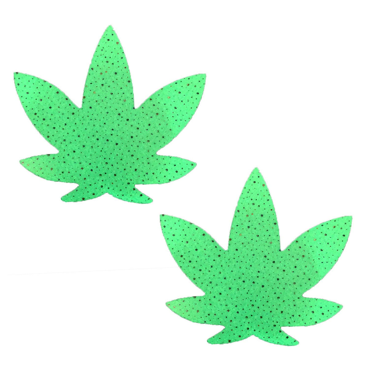Glow Supernova Holographic Twinkle Dope AF Pasties, Weed Leaf Pasties - NevaNude