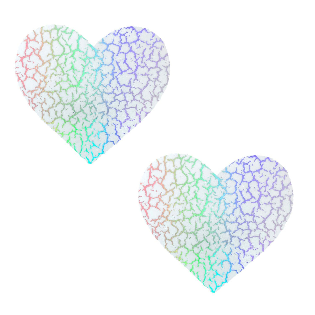 Glow Dark Synaptic Storm Holographic I Heart U Pasties, Heart Nipple Pasties - NevaNude