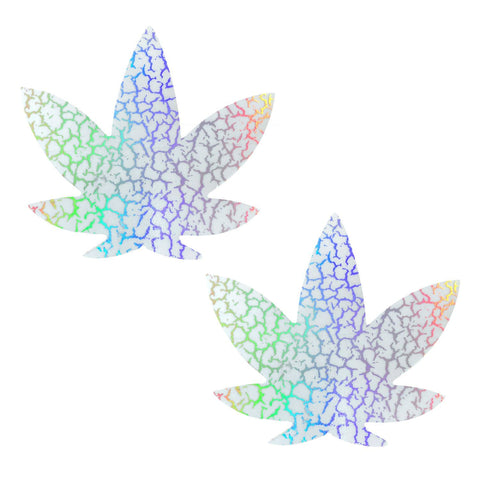Glow Dark Synaptic Storm Holographic Dope AF Pasties, Weed Leaf Pasties - NevaNude