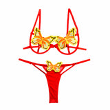 Limited Edition Enchanted Butterfly Bra and Pantie Lingerie Set Free Butterfly Pasties