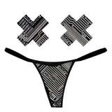 GEO Madness Reflective Face Mask and Pastie and Pantie Lingerie Set