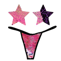 Sequin G String Pasties and Panties, Neva Nude