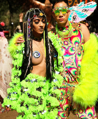 Care Bare Stare Holographic Spiral on Black Malice Glitter Nipztix Pasties, Spiral Nipple Pasties - NevaNude
