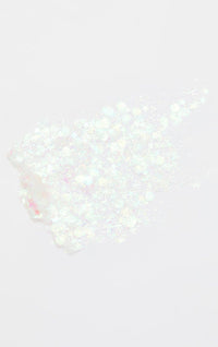 Iridescent and metallic glitter in aloe gel keychains for rave makeup