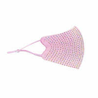 Pastel pink crystal face mask for a sweet bachelorette party