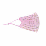Pastel Pink Crystal Face Mask With Adjustable Loops