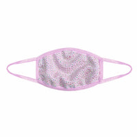 Violet crystal face mask with filter pocket and adjustable loops for festivals
