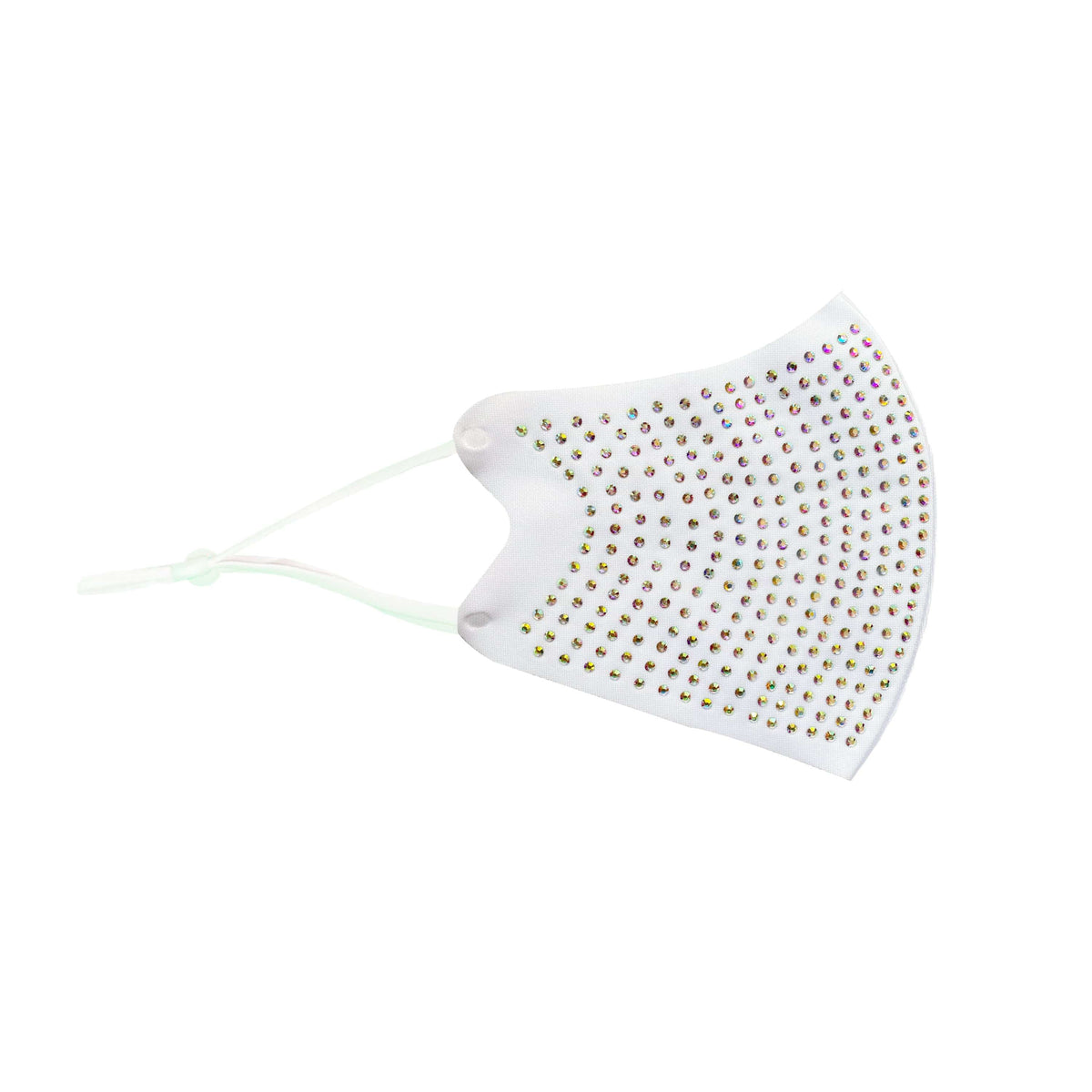 White crystal face mask for an angel bride bachelorette party