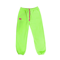 Green neon oversized jogger sweatpants for cozy festival camping