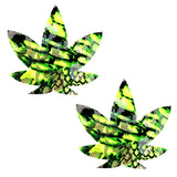 JurasSICK Park Green and Black UV Weed Leaf Nipple Cover Pasties