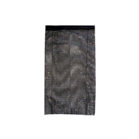 Black sparkle mesh jewel skirt shown on its own for red carpet rave glam