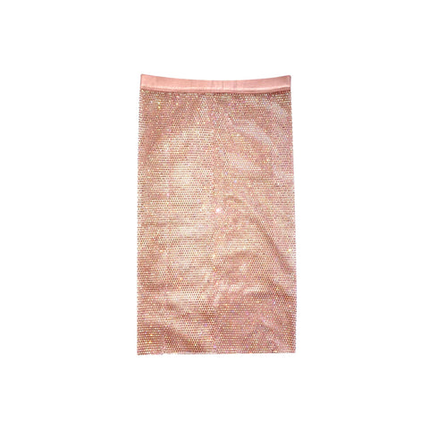 $$$ Honey Rose Gold Pink Mesh Jewel Skirt