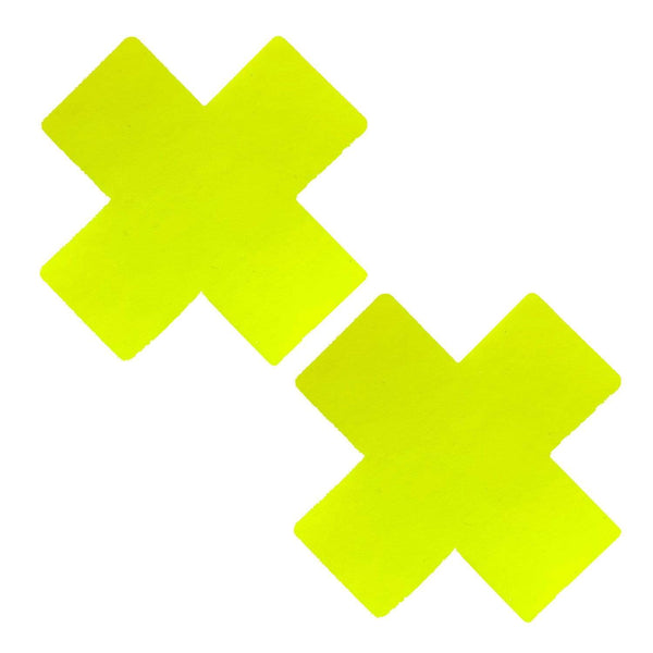 Lemon Fruit Ella Ella Neon Yellow Wet Vinyl Blacklight X Factor Nipple Cover Pasties