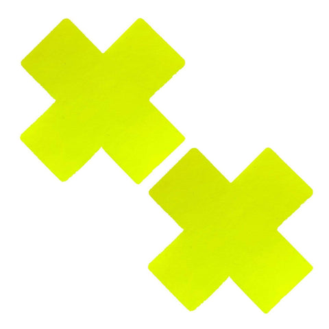 Lemon Fruitella Wet Vinyl Yellow X Factor Pasties, Vinyl Nipple Pasties - NevaNude
