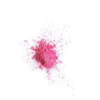 Rhubarb pink shimmer loose pigment eyeshadow with a soft pearly shimmer