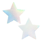 Holographic white star nipple cover, Neva Nude