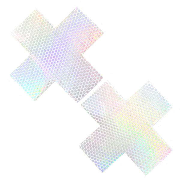 Liquid Party Pure White Holographic X Factor Nipple Cover Pasties