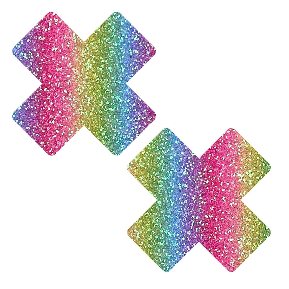 Laffie Taffie Blacklight Multicolor Glitter X Nipple Cover Pasties