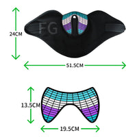 Clean catalog shot featuring black LED sound reactive light up face mask