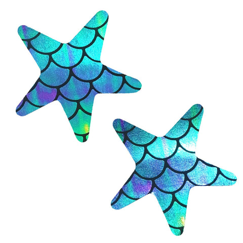 Mermaid holographic starfish rave pasties, Neva Nude