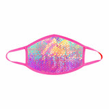 Rainbow Dino Multicolor Holographic Face Mask- COLORS WILL VARY