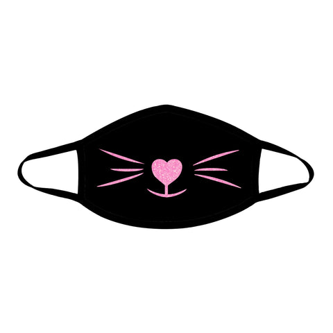 MEOW-ZA Neon Pink & Black Blacklight Face Mask