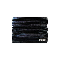 Black snakeskin holographic neck gaiter shown on its own with iridescent scales