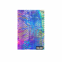 Alternate view of the rainbow holographic dino scale neck gaiter