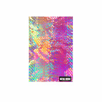 Rainbow holographic dino scale neck gaiter shown on its own for pride parties