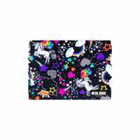 Alternate view of the black neon rainbow blacklight neck gaiter print