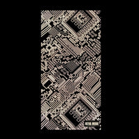 Second angle of the black white reflective geometric neck gaiter