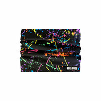 Alternate view of the black neon graffiti blacklight neck gaiter