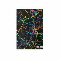 Black neon graffiti blacklight neck gaiter shown on its own in bright multicolor
