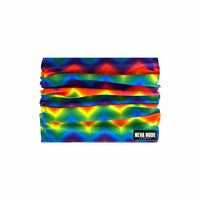 Alternate view of the psychedelic rainbow blacklight neck gaiter