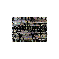 Alternate view of the black holographic flame neck gaiter print
