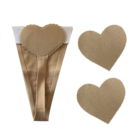 Nude invisible thong and nipple cover set, Neva Nude