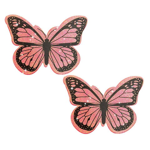 Bella Rosa Pink Shimmer Butterfly Nipple Cover Pasties